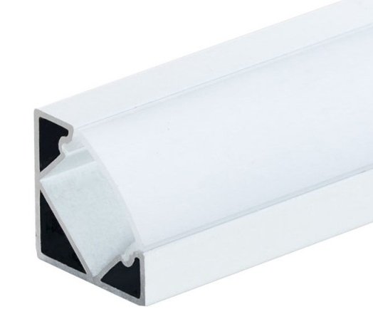LED-Profil 45° - Weiß 19x19mm - à 2m