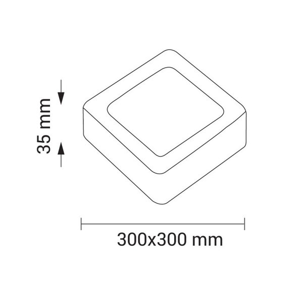 Aufbauleuchte Quadratisch 24W / 1600 lm / 2700k