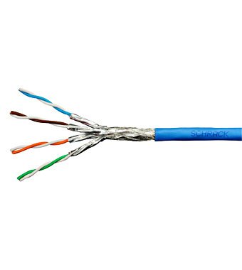 S/FTP Kabel Cat. 7, 1000Mhz, Blau, à 100m